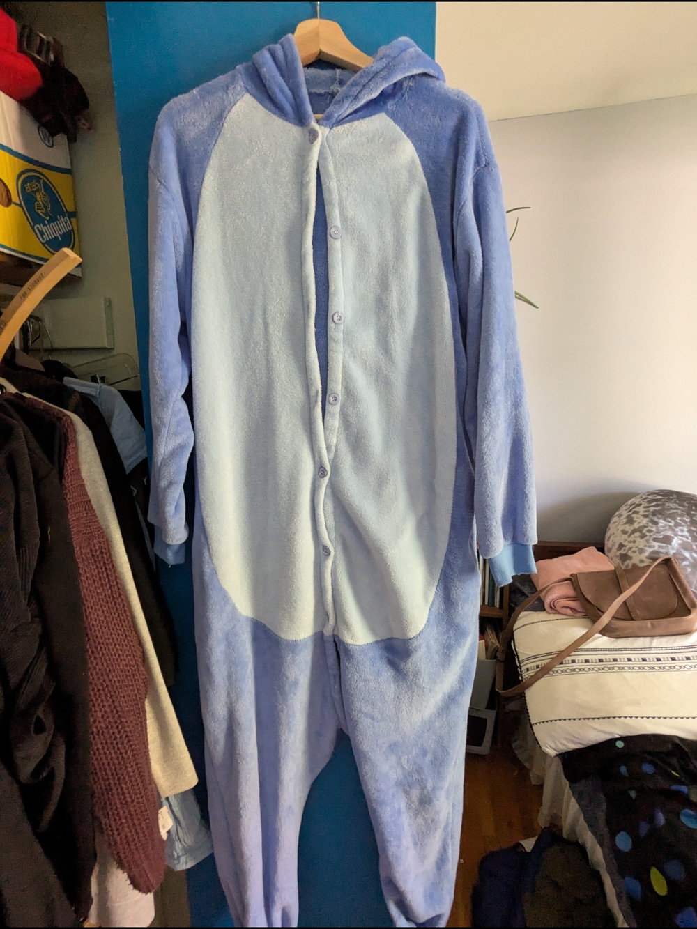 Lilo & stitch Blue Plush Hooded One-Piece Onesie